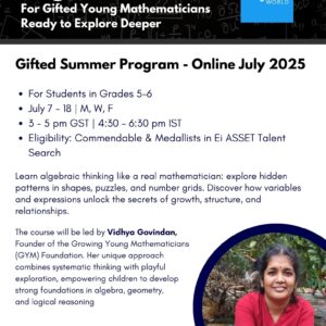 Algebranauts: Exploring the Universe of Patterns - Gifted Summer Program, July 2025