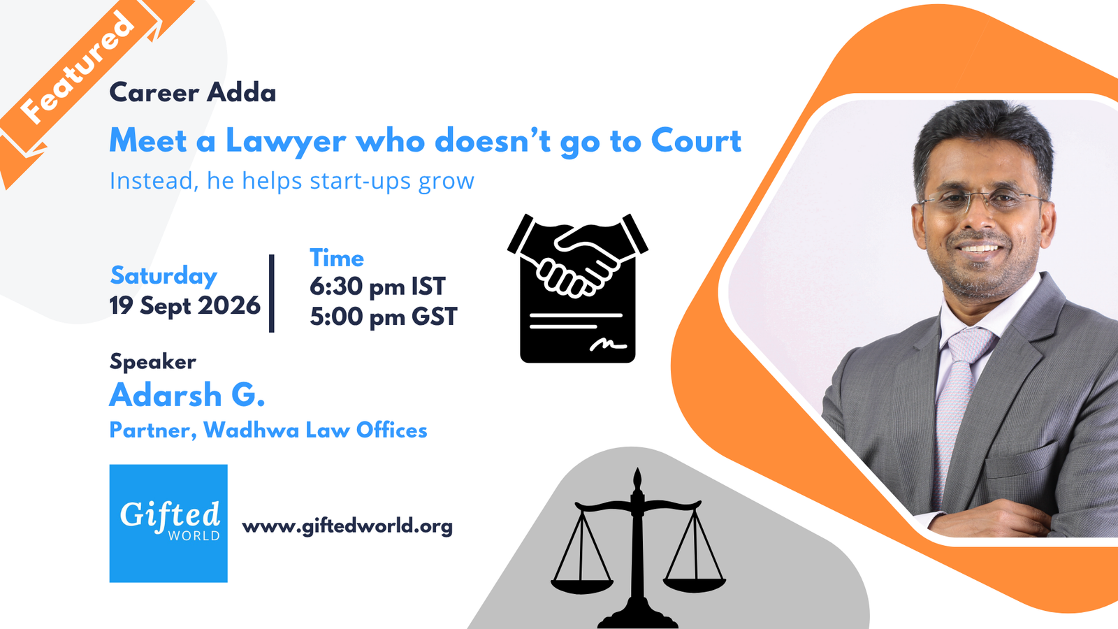 Meet a Lawyer Who Doesn’t Go to Court — Adarsh G, Career Adda, 19 September 2026